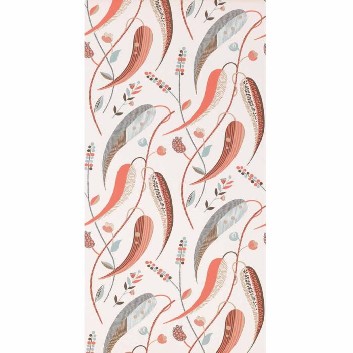 Colbert Wallpaper - Coral / Aqua swatch