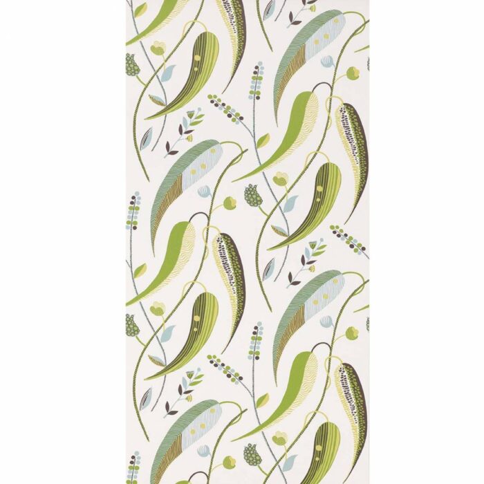 Colbert Wallpaper - Green / Bitter Chocolate swatch