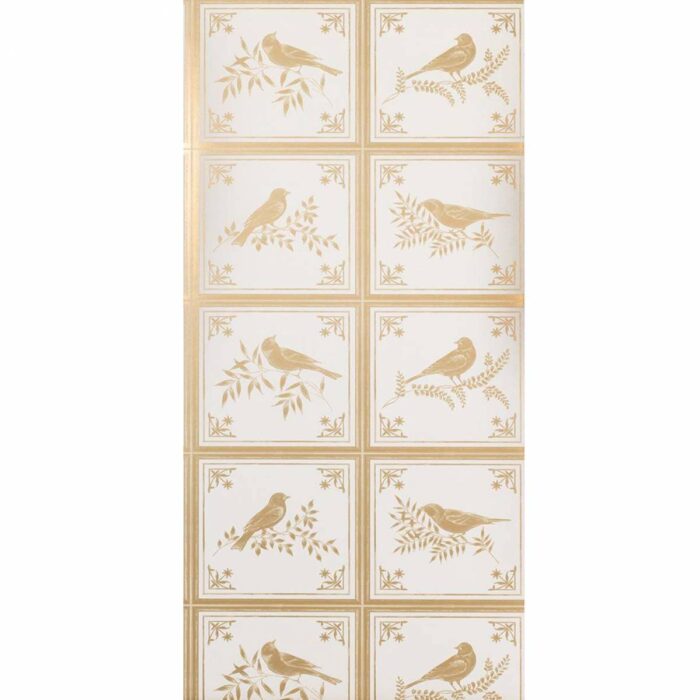 Fortoiseau Wallpaper - Ivory / Gold swatch