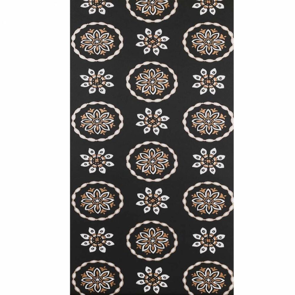Garance Wallpaper - Black by black-grey spotted wallpaper from nina campbell