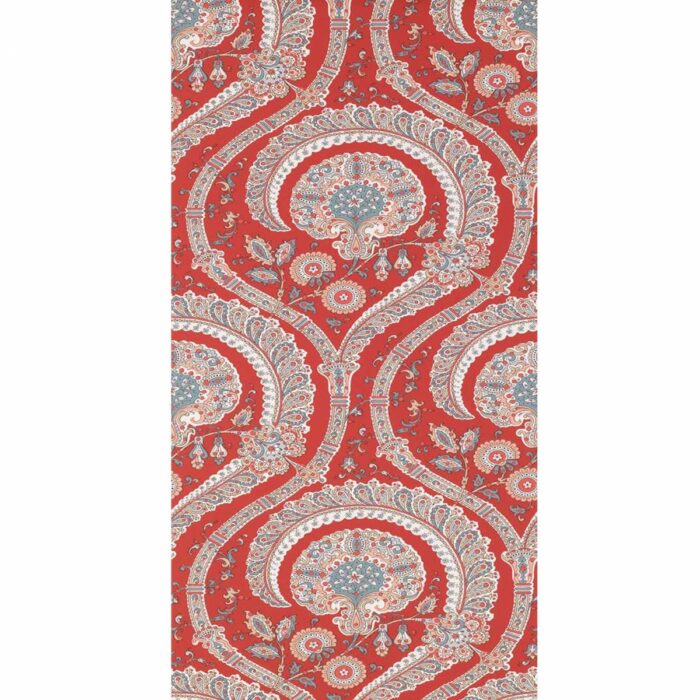 Les Indiennes Wallpaper - Red / Teal swatch