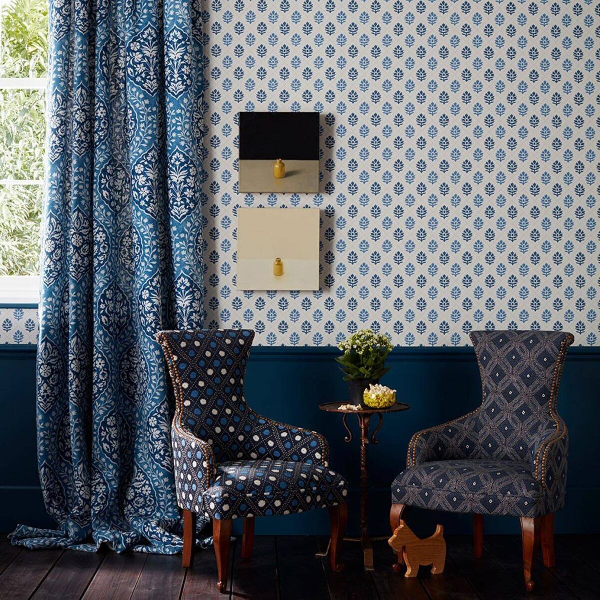 Camille Wallpaper - Indigo / Blue by Camille Wallpaper - Indigo / Blue from