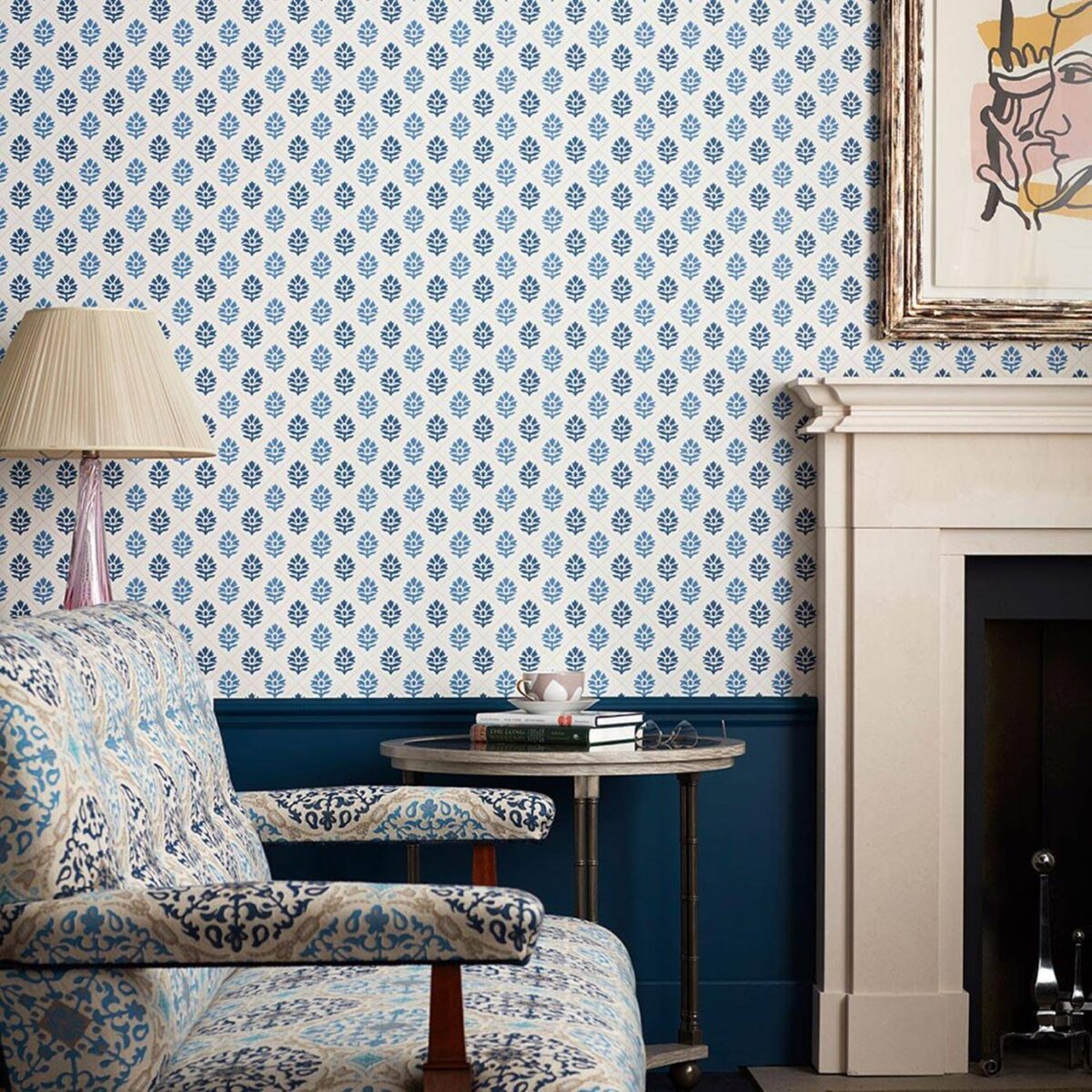Camille Wallpaper - Indigo / Blue by Camille Wallpaper - Indigo / Blue from