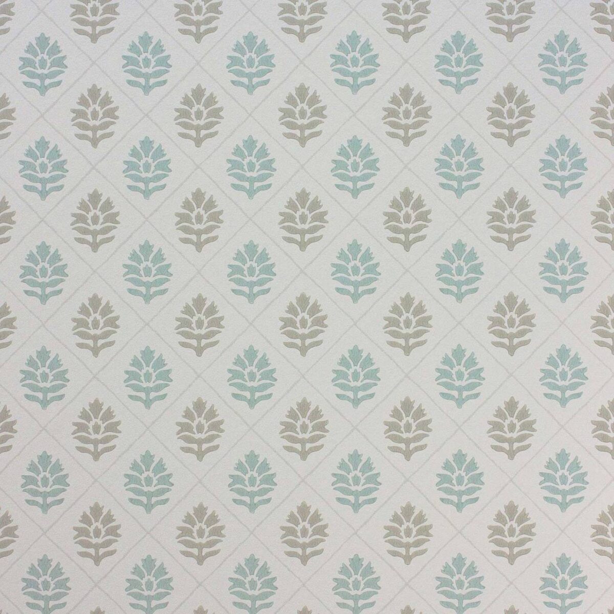 Camille Wallpaper - Aqua / Beige by blue botanical wallpaper from nina campbell