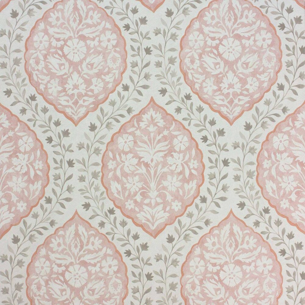 Marguerite Wallpaper - Pink / Grey by pink botanical wallpaper from nina campbell