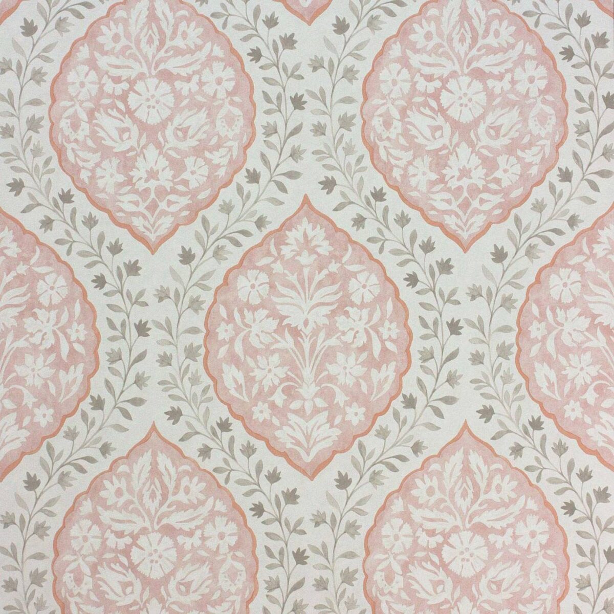 Marguerite Wallpaper - Pink / Grey by pink botanical wallpaper from nina campbell