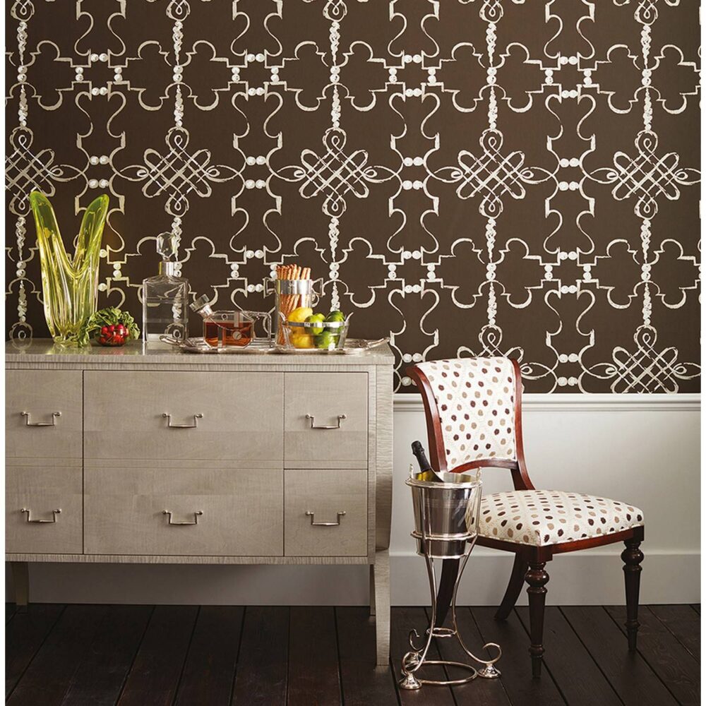 Marguerite Wallpaper - Chocolate / Orange by Marguerite Wallpaper - Chocolate / Orange from