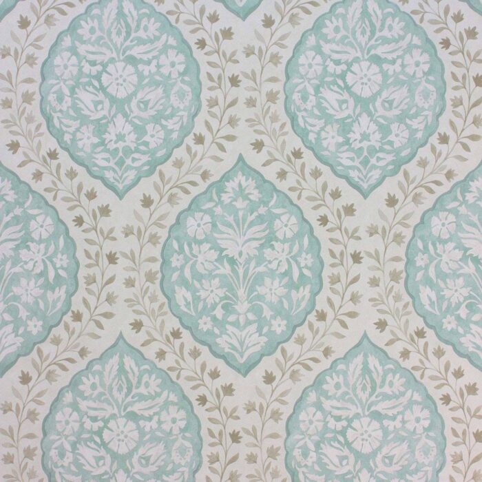 Marguerite Wallpaper - Aqua / Taupe swatch