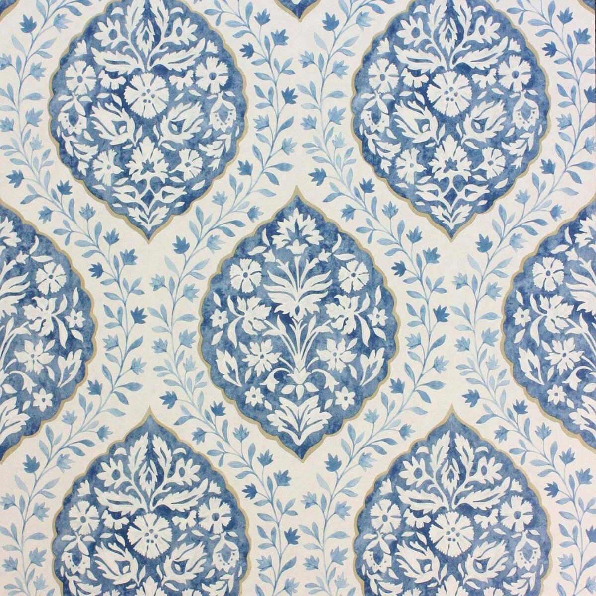 Marguerite Wallpaper - Indigo / Blue by blue botanical wallpaper from nina campbell