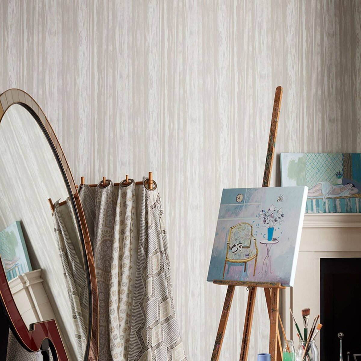Pampelonne Wallpaper - Ivory / White by Pampelonne Wallpaper - Ivory / White from