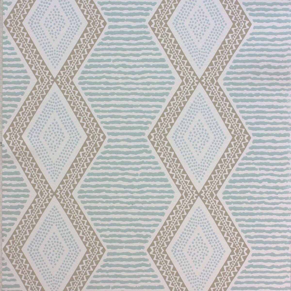 Belle Ile Wallpaper - Aqua / Beige by blue geometric wallpaper from nina campbell