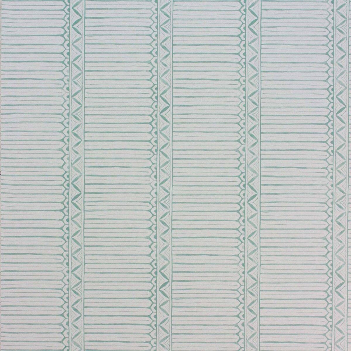 Domiers Wallpaper - Aqua / Ivory by blue striped wallpaper from nina campbell
