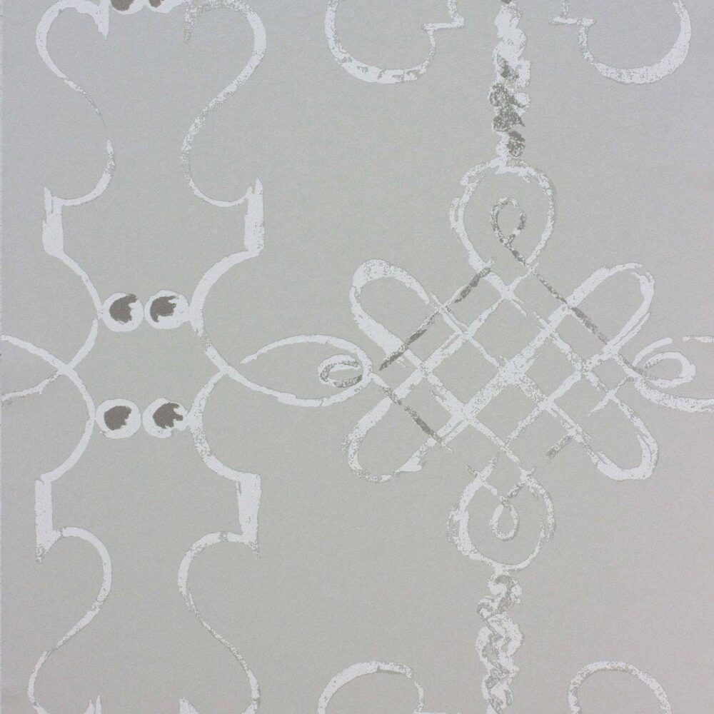 Portavo Wallpaper - Grey / Ivory by black-grey geometric wallpaper from nina campbell