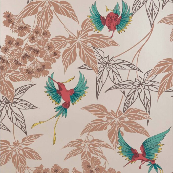 Grove Garden Wallpaper - Copper / Brick Red swatch