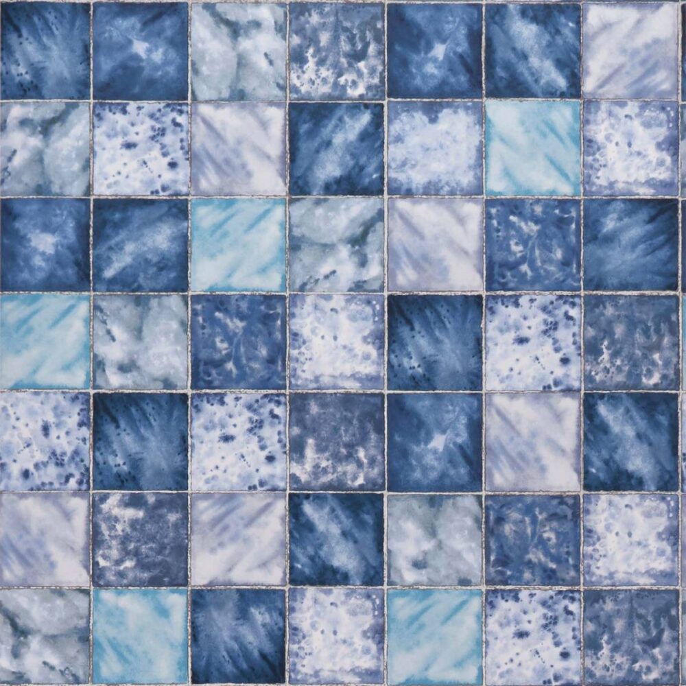 Hammam Wallpaper - Blue by blue geometric wallpaper from osborne & little