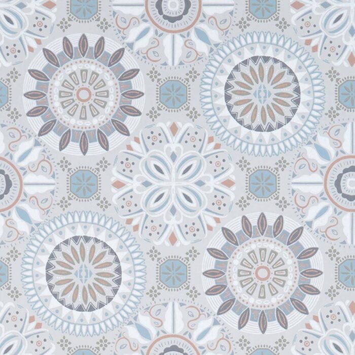 Rosetta Wallpaper - Grey / White swatch