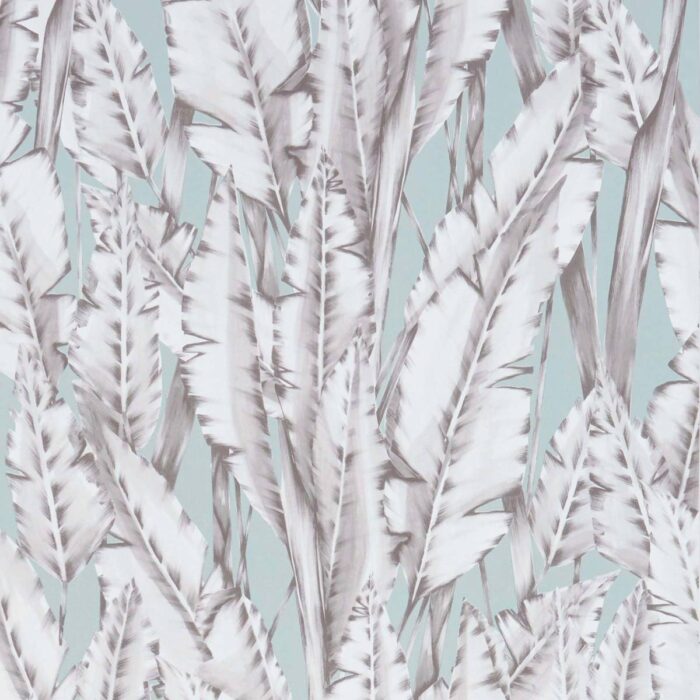 Tiger Leaf Wallpaper - Grey / Ice swatch