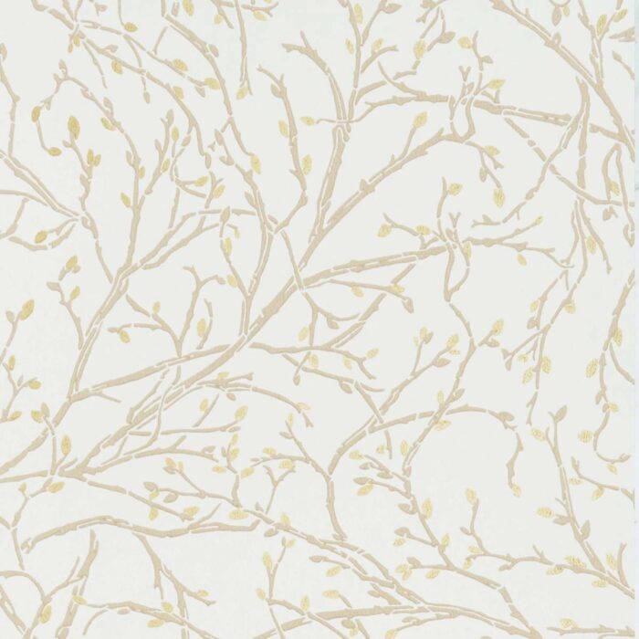 Twiggy Wallpaper - Ivory / Stone / Gold swatch