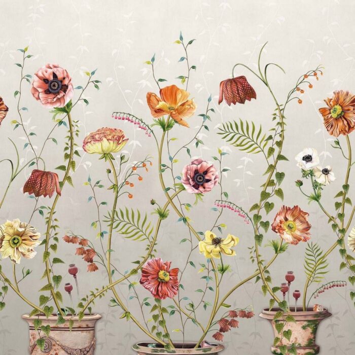 Lamorran Wallpaper - Stone fabric swatch W7683-02