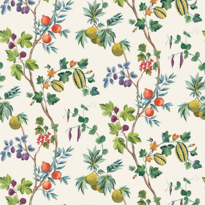 Orchard Wallpaper - Leaf Green fabric swatch W7686-02