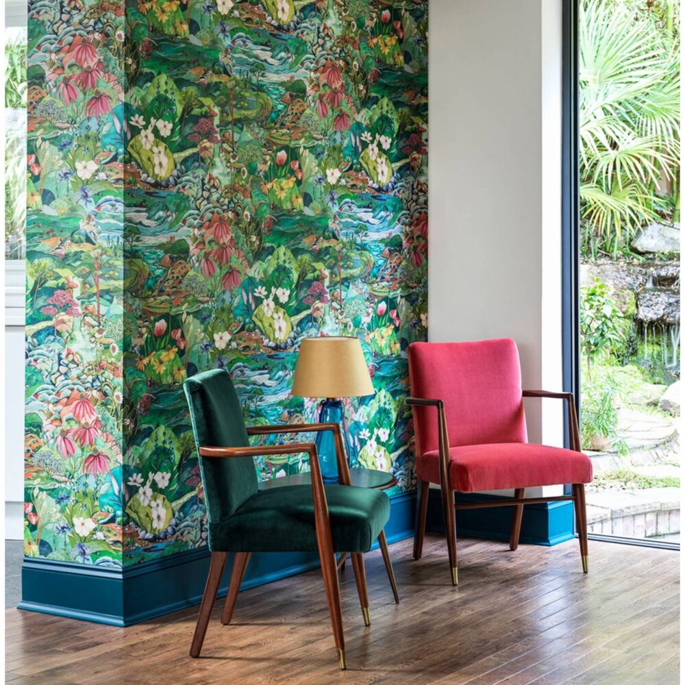 Green Wall Wallpaper - Peacock by Green Wall Wallpaper - Peacock from