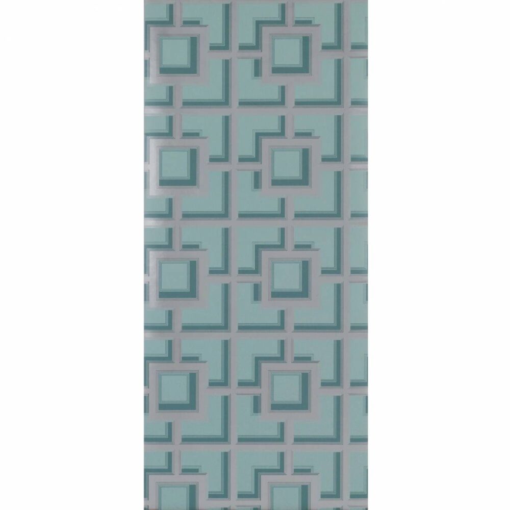 Camporosso Wallpaper - Seawater / Gilver by green geometric wallpaper from osborne & little