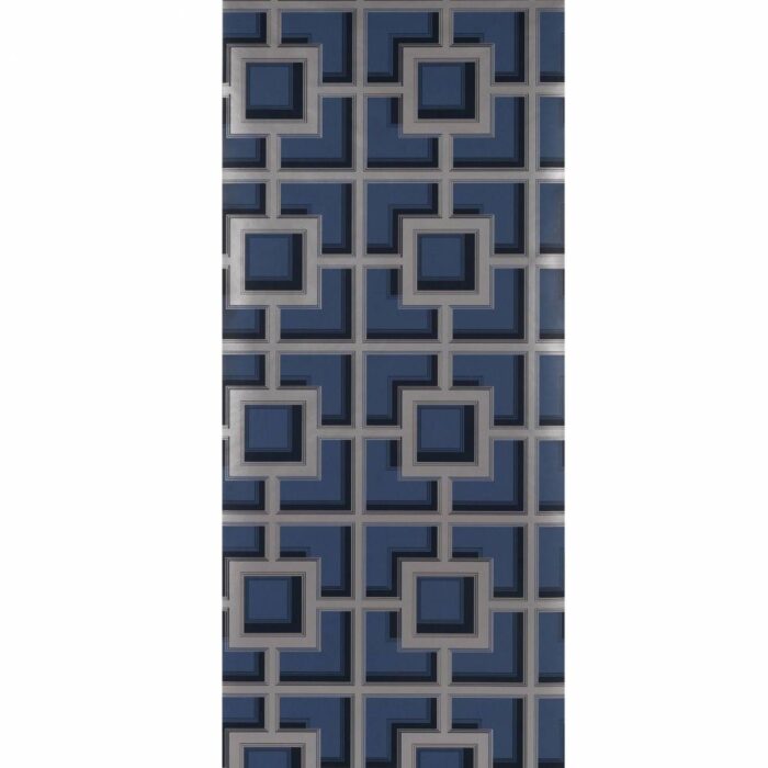 Camporosso Wallpaper - Blue / Gilver swatch