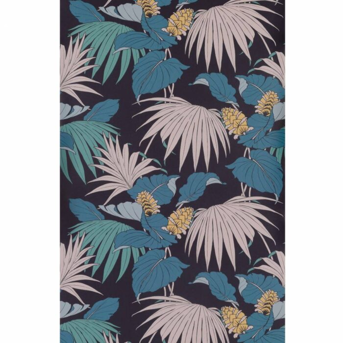 Vernazza Wallpaper - Midnight / Petrol / Teal / Blush swatch