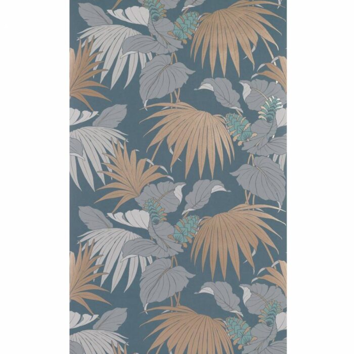 Vernazza Wallpaper - Teal / Grey / Copper swatch