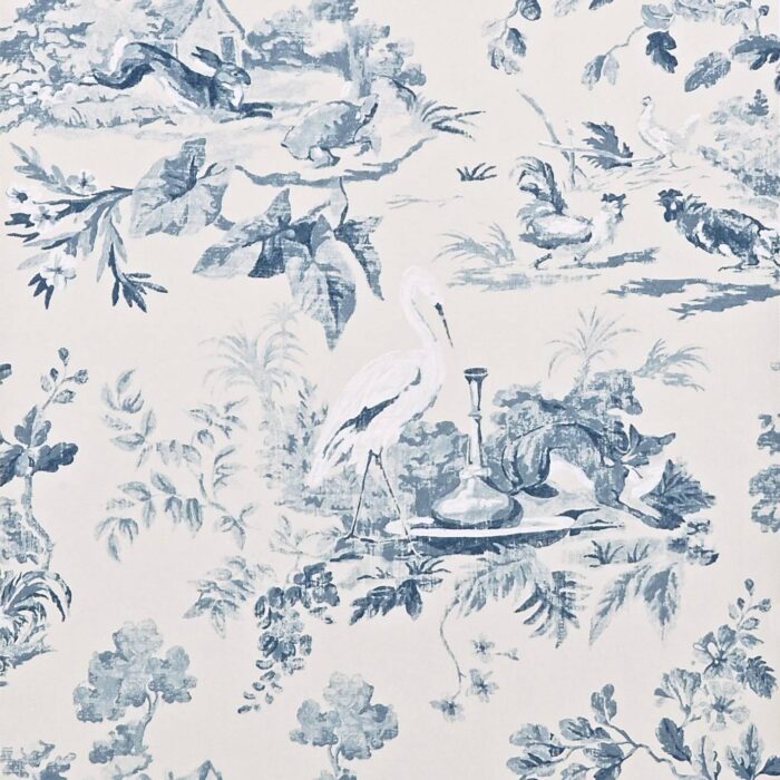 Aesop's Fables Wallpaper - Blue fabric swatch DCAVAE103