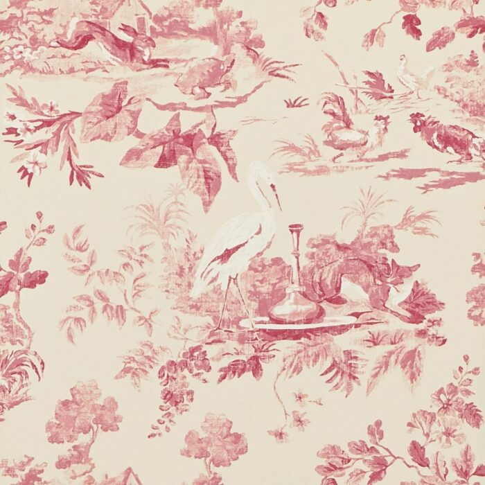 Aesop's Fables Wallpaper - Pink fabric swatch DCAVAE101