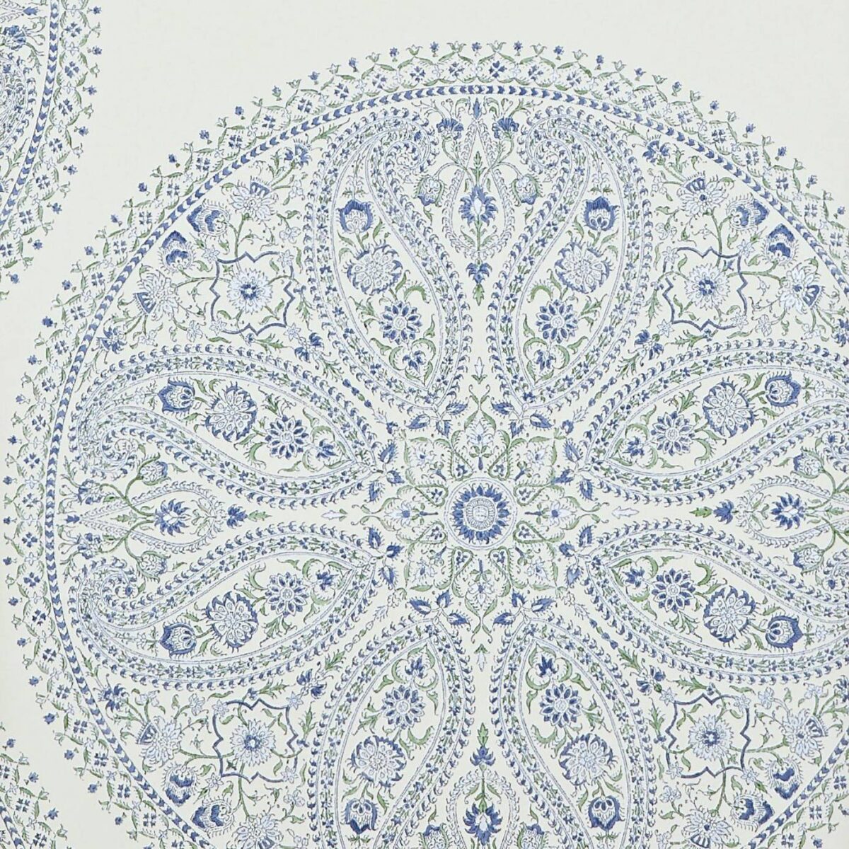 Paisley Circles Wallpaper - Blue from