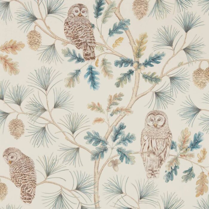 Owlswick Wallpaper - Teal fabric swatch DYSI216595