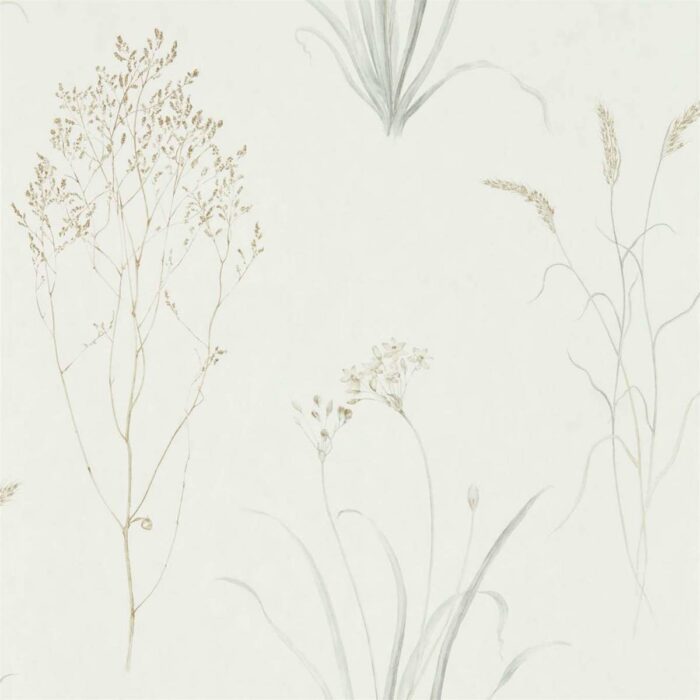 Farne Grasses Wallpaper - Silver / Ivory swatch