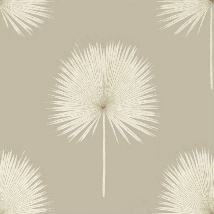 Fan Palm Wallpaper - Linen / Gilver swatch