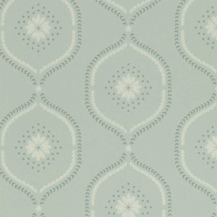 Milcombe Wallpaper - Mist Blue fabric swatch DLMW216880
