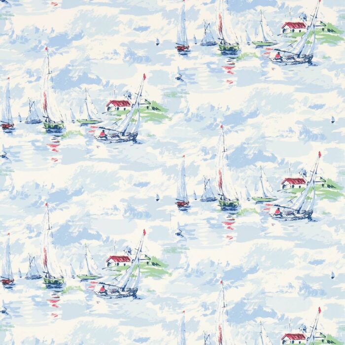 Sail Away Wallpaper - Sky Blue swatch