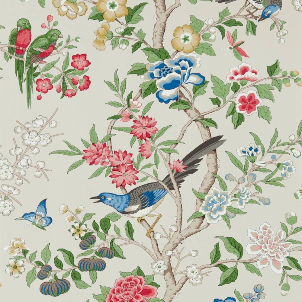 Chinoiserie Hall Wallpaper - Linen / Chintz by Chinoiserie Hall Wallpaper - Linen / Chintz from