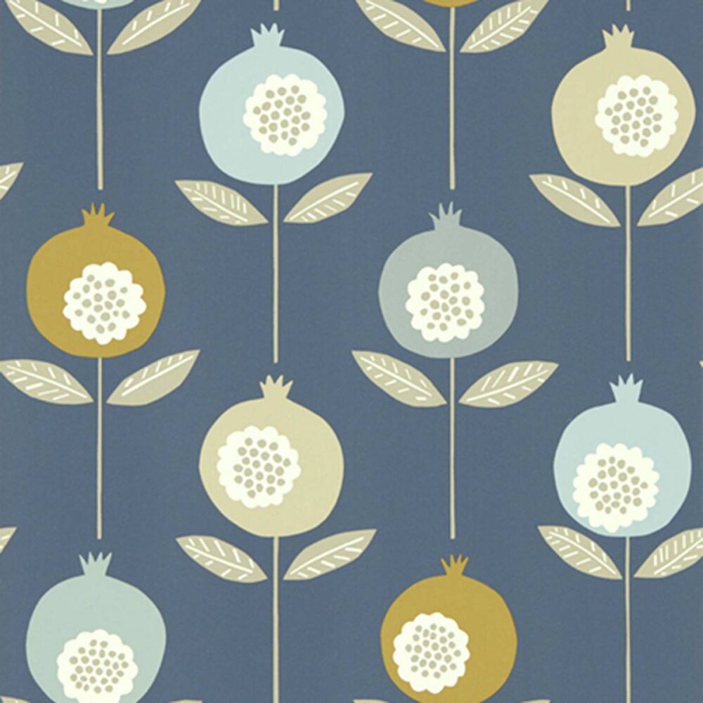 Pepino Wallpaper - Sky / Cinnamon / Ink by Pepino Wallpaper - Sky / Cinnamon / Ink from
