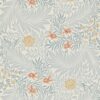 blue botanical wallpaper from william morris & co