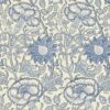 blue botanical wallpaper from william morris & co