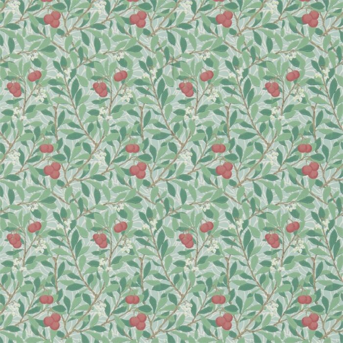 Arbutus Wallpaper - Thyme / Coral swatch