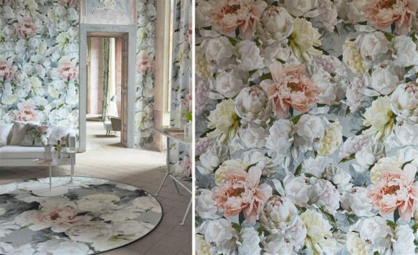 Peonia Grande Wallpaper - Zinc by Peonia Grande Wallpaper - Zinc from
