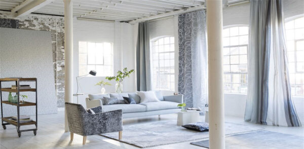 Tuileries Damask Fabric - Graphite from