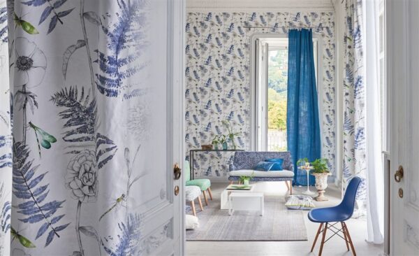 Acanthus Fabric - Indigo by Acanthus Fabric - Indigo from