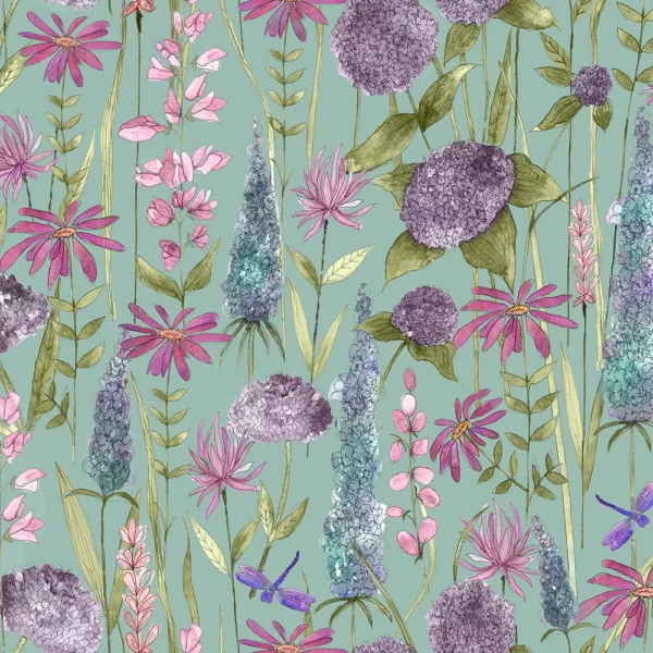 Florabunda Wallpaper - Verde by green botanical wallpaper from voyage maison