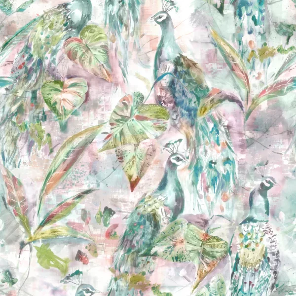 Ebba Wallpaper - Coral by multicolour animal wallpaper from voyage maison