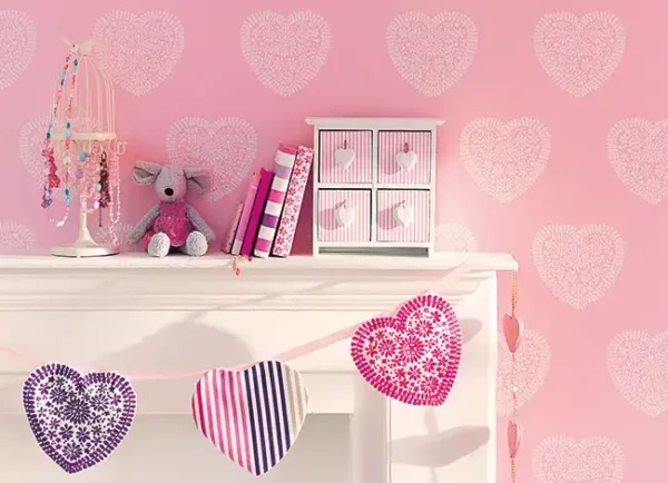 Sweet Hearts Wallpaper - Soft Pink by Sweet Hearts Wallpaper - Soft Pink from
