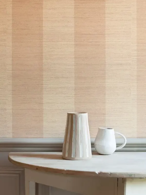 Sandrine Stripe Wallpaper - Biscuit from