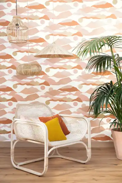 Voyages Wallpaper - Terracotta / Rose / Dore by Voyages Wallpaper - Terracotta / Rose / Dore from